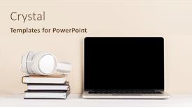  Presentation with laptop blank screen - Slide set featuring laptop-with-blank-screen background and a lemonade colored foreground