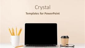  Presentation with laptop blank screen - Slides featuring laptop-with-blank-screen background and a cream colored foreground