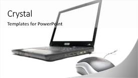  Presentation with laptop blank screen - PPT layouts enhanced with laptop with blank screen on white background background and a white colored foreground