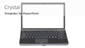  Presentation with clipping - Cool new slide deck with laptop-with-clipping-path-around backdrop and a white colored foreground