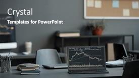  Presentation with data analyst - Presentation consisting of laptop-with-graphic-financial-data background and a gray colored foreground