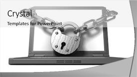  Presentation with chain - Theme having laptop with lock and chain background and a light gray colored foreground