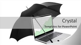  Presentation with stock control - Cool new slide set with laptop with stock charts protected backdrop and a light gray colored foreground