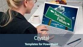  Presentation with kitchen - Amazing PPT theme having laptop with success or failure backdrop and a ocean colored foreground