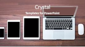  Presentation with smart - PPT layouts enhanced with remote view - laptop with tablet and smart background and a coral colored foreground