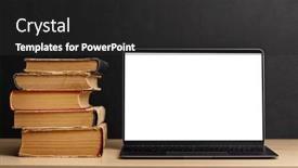  Presentation with learn - PPT layouts with laptop-with-white-screen background and a dark gray colored foreground
