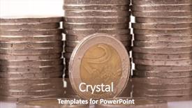  Presentation with inflation - Colorful slide deck enhanced with large amount of two euro backdrop and a violet colored foreground