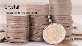  Presentation with inflation - Beautiful PPT layouts featuring large amount of two euro backdrop and a mint green colored foreground