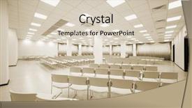  Presentation with curtains - Cool new PPT theme with large and modern white auditorium backdrop and a soft green colored foreground