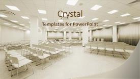  Presentation with curtains - Cool new slides with large and modern white auditorium backdrop and a soft green colored foreground