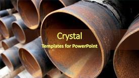  Presentation with steel pipe - Audience pleasing slide deck consisting of large and rusting steel pipe backdrop and a tawny brown colored foreground