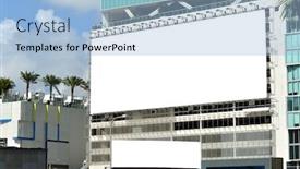  Presentation with preserved - Beautiful PPT theme featuring large-and-small-billboards backdrop and a light blue colored foreground