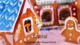  Presentation with gingerbread house - Amazing slides having large and small colored gingerbread house fabulous gingerbread man is playing in the snow backdrop and a red colored foreground