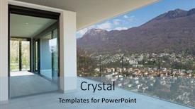  Presentation with mountain view - Theme having large balcony view of mountain background and a light blue colored foreground