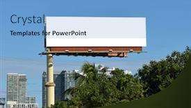  Presentation with modern trees - Slide set featuring large-billboard-in-the-city background and a light blue colored foreground