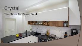  Presentation with kitchen furniture - PPT layouts enhanced with large-black-and-white-modern background and a light gray colored foreground