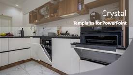  Presentation with open door - Presentation having large-black-and-white-modern background and a violet colored foreground