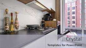  Presentation with open door - Theme with large-black-and-white-modern background and a light gray colored foreground