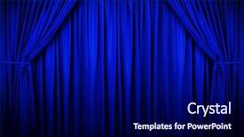  Presentation with blue curtain - Amazing theme having large blue curtain with spot backdrop and a navy blue colored foreground