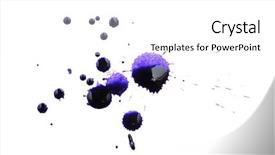  Presentation with blue ink splash - PPT theme consisting of large blue dried ink background and a white colored foreground