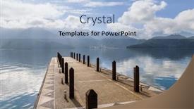  Presentation with lake - Theme having large-blue-lake-surrounded background and a light blue colored foreground