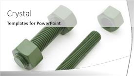 Presentation with corrosion - Colorful PPT theme enhanced with large-bolts-and-screws-painted backdrop and a white colored foreground