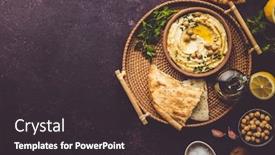  Presentation with olive oil - Cool new presentation with large-bowl-of-homemade-hummus backdrop and a dark gray colored foreground