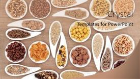  Presentation with breakfast cereal - Slide deck with large-breakfast-cereal-sampler background and a coral colored foreground