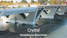  Presentation with bridge construction - Colorful PPT theme enhanced with large bridge under construction backdrop and a dark gray colored foreground
