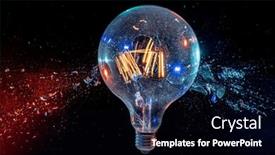  Presentation with bulb - Theme with large-bulb-explodes-on-black background and a black colored foreground