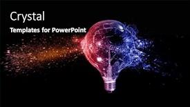  Presentation with bulb - Presentation with large-bulb-explodes-on-black background and a  colored foreground