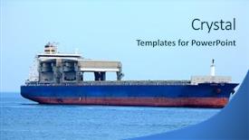  Presentation with bulk - Colorful PPT layouts enhanced with large bulk cargo ship passing backdrop and a white colored foreground