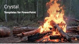  Presentation with forest fire - Presentation theme enhanced with large-burning-fire background and a dark gray colored foreground