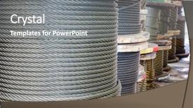  Presentation with cable - PPT theme having large cable reels stocked background and a gray colored foreground