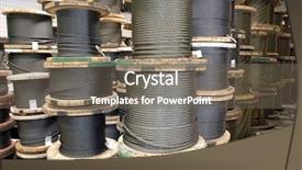  Presentation with cable - Cool new PPT theme with large cable reels stocked backdrop and a gray colored foreground