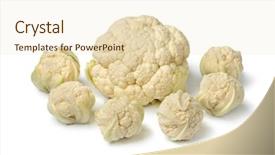  Presentation with mini power plant - Theme consisting of large cauliflower and mini cauliflowers background and a lemonade colored foreground