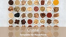  Presentation with traditional chinese medicine - Colorful presentation design enhanced with large-chinese-herb-and-spice backdrop and a coral colored foreground