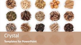  Presentation with herbal medicine - Amazing slide deck having large chinese herbal medicine selection backdrop and a coral colored foreground
