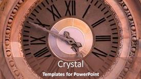  Presentation with clock face - Slides featuring large-clock-face-of-old background and a tawny brown colored foreground