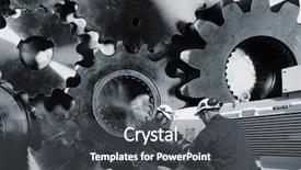  Presentation with mechanics - Slide deck with large cogwheels and gear background and a dark gray colored foreground