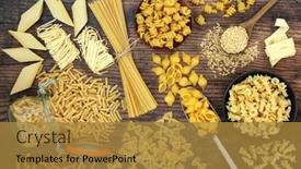 Presentation with italian food - Amazing slides having large-collection-of-italian-pasta backdrop and a gold colored foreground
