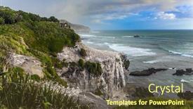  Presentation with beach rocks - Presentation design with large-colony-of-australian-olushas background and a tawny brown colored foreground