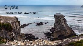  Presentation with beach rocks - Cool new PPT layouts with large-colony-of-australian-olushas backdrop and a light blue colored foreground