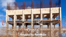  Presentation with bridges - Beautiful slide deck featuring large-construction-bridges-buildings-industry backdrop and a coral colored foreground