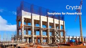  Presentation with bridges - Colorful slide set enhanced with large-construction-bridges-buildings-industry backdrop and a cobalt blue colored foreground