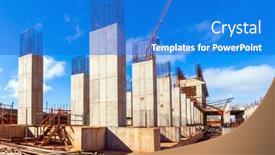  Presentation with bridges - Slide set featuring large-construction-bridges-buildings-industry background and a cobalt blue colored foreground