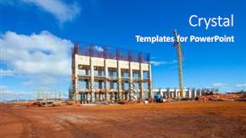  Presentation with bridges - Cool new slide deck with large-construction-bridges-buildings-industry backdrop and a teal colored foreground