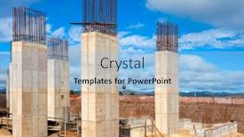  Presentation with bridges - Presentation design consisting of large-construction-bridges-buildings-industry background and a light blue colored foreground