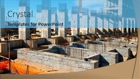  Presentation with bridges - Presentation theme enhanced with large-construction-bridges-buildings-industry background and a light blue colored foreground