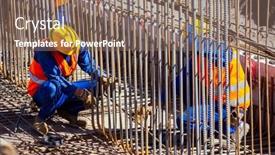  Presentation with bridges - Colorful slides enhanced with large-construction-bridges-buildings-industry backdrop and a coral colored foreground